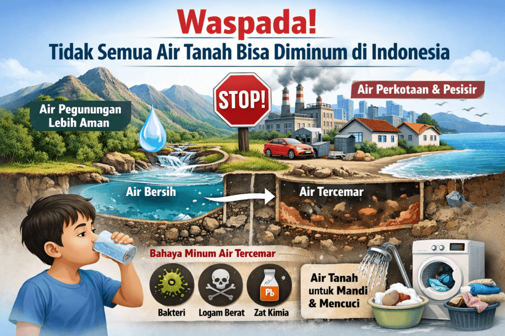 Tidak Semua Air Tanah Bisa Diminum di Indonesia